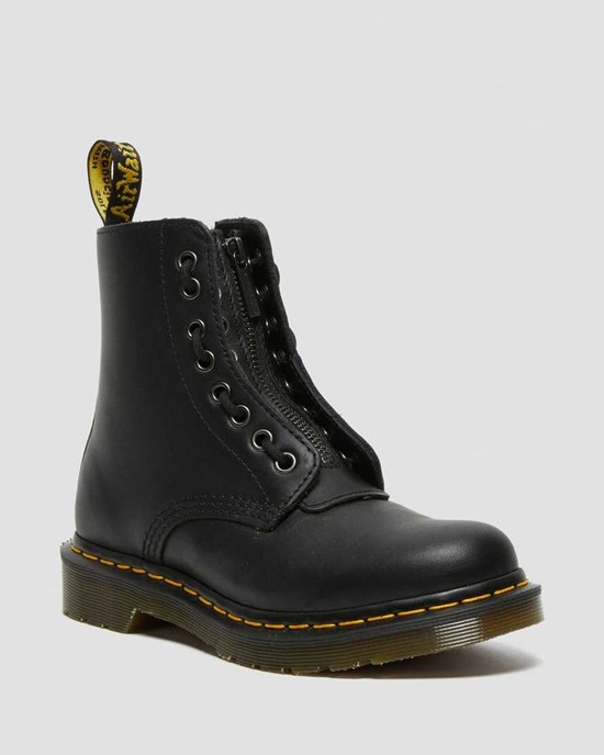 Dámské Boty Dr Martens 1460 Pascal Nappa Zip Up Černé | LQSEJ-9254