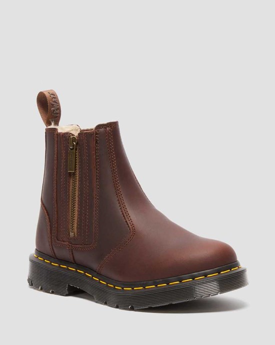 Dámské Boty Dr Martens 2976 DM's Wintergrip Zip Up Hnědé | RTSCL-6028