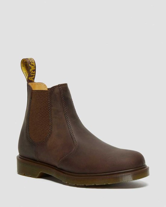 Dámské Chelsea Boty Dr Martens 2976 Crazy Horse Læder Hnědé | UOKTE-5234