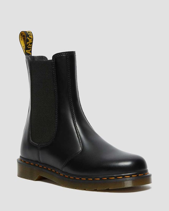 Dámské Chelsea Boty Dr Martens 2976 Hi Smooth Læder Černé | UTIEC-0219