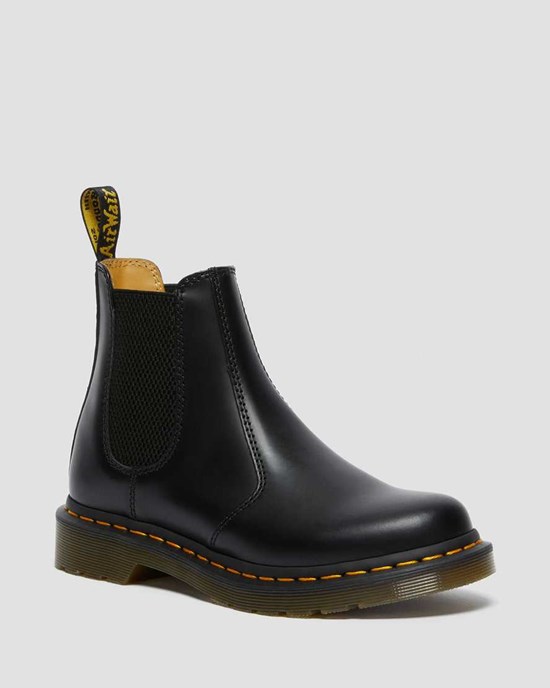 Dámské Chelsea Boty Dr Martens 2976 Smooth Læder Černé | MAVDL-9534