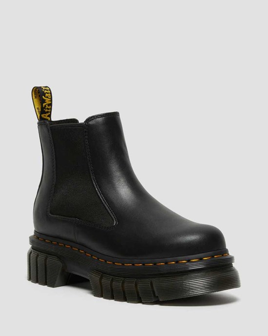 Dámské Chelsea Boty Dr Martens Audrick Nappa Læder Platformy Černé | XGRYT-1642