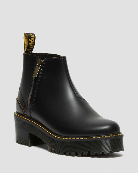 Dámské Chelsea Boty Dr Martens Rometty II Vintage Smooth Læder Černé | HJYAD-2169