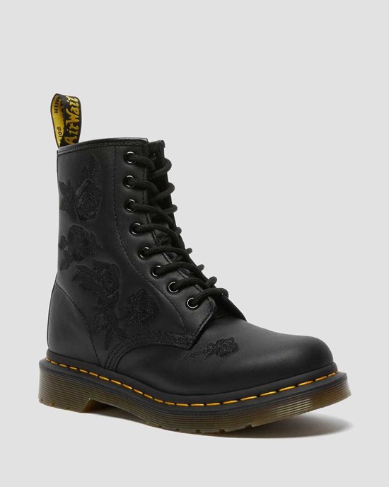 Dámské Kotníkové Boty Dr Martens 1460 Vonda Mono Floral Černé | EPQKO-6319