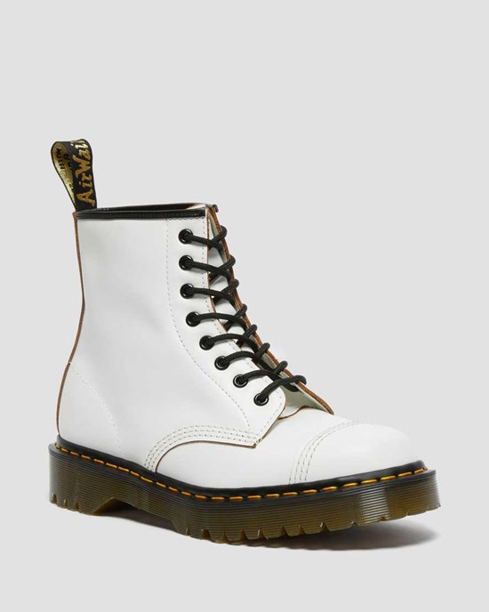 Dámské Šněrovací Boty Dr Martens 1460 Bex Made in England Špicí Cap Bílé | NPJSI-3076