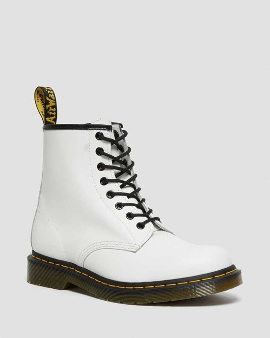 Dámské Šněrovací Boty Dr Martens 1460 Smooth Læder Bílé | UGQCH-7539