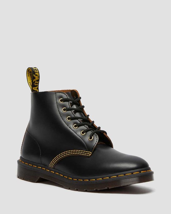 Pánské Kotníkové Boty Dr Martens 101 Vintage Smooth Læder Černé | NVFSU-5893