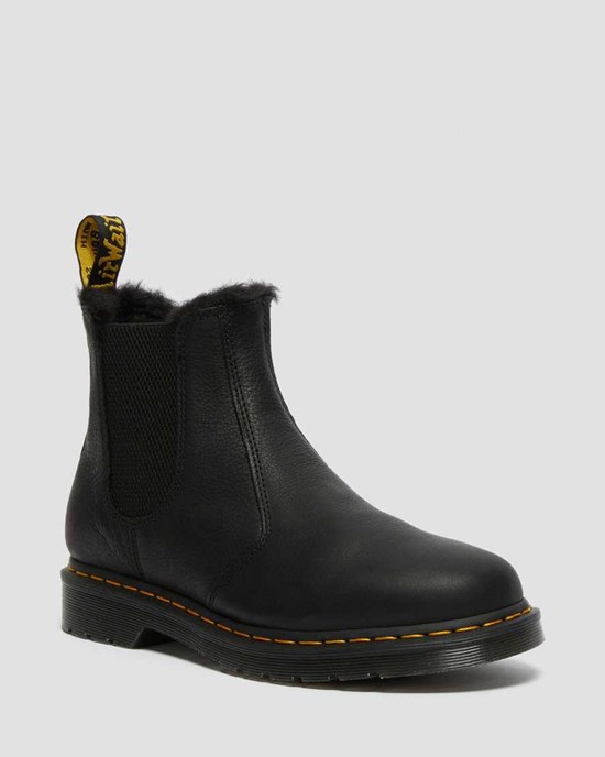 Pánské Kotníkové Boty Dr Martens 2976 Faux Fur Podšité Černé | UDYJL-0872