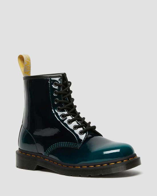 Pánské Kotníkové Boty Dr Martens Vegan 1460 Gloss Černé | NRQOK-2095