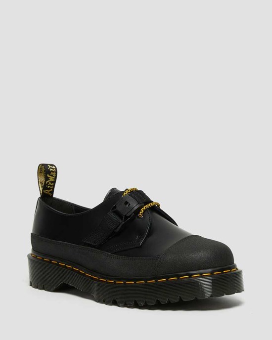 Pánské Oxfordky Dr Martens 1461 Made In England Bex Tech Smooth Læder Černé | NPYQA-4603