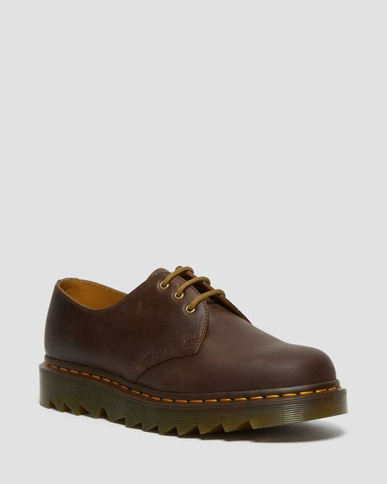 Pánské Oxfordky Dr Martens 1461 Ziggy Læder Tmavě Hnědé | XZYHC-8704