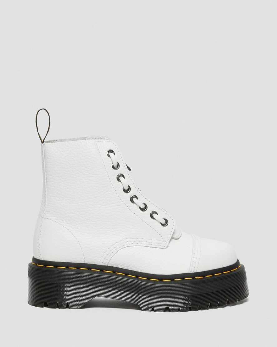 Dámské Boty Dr Martens Sinclair Milled Nappa Læder Zip Up Bílé | HVLMU-5014