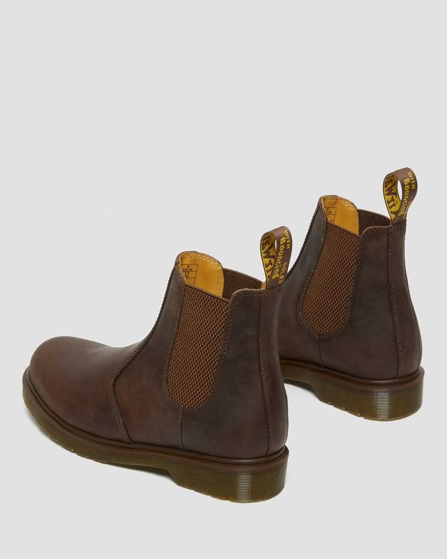 Dámské Chelsea Boty Dr Martens 2976 Crazy Horse Læder Hnědé | UOKTE-5234