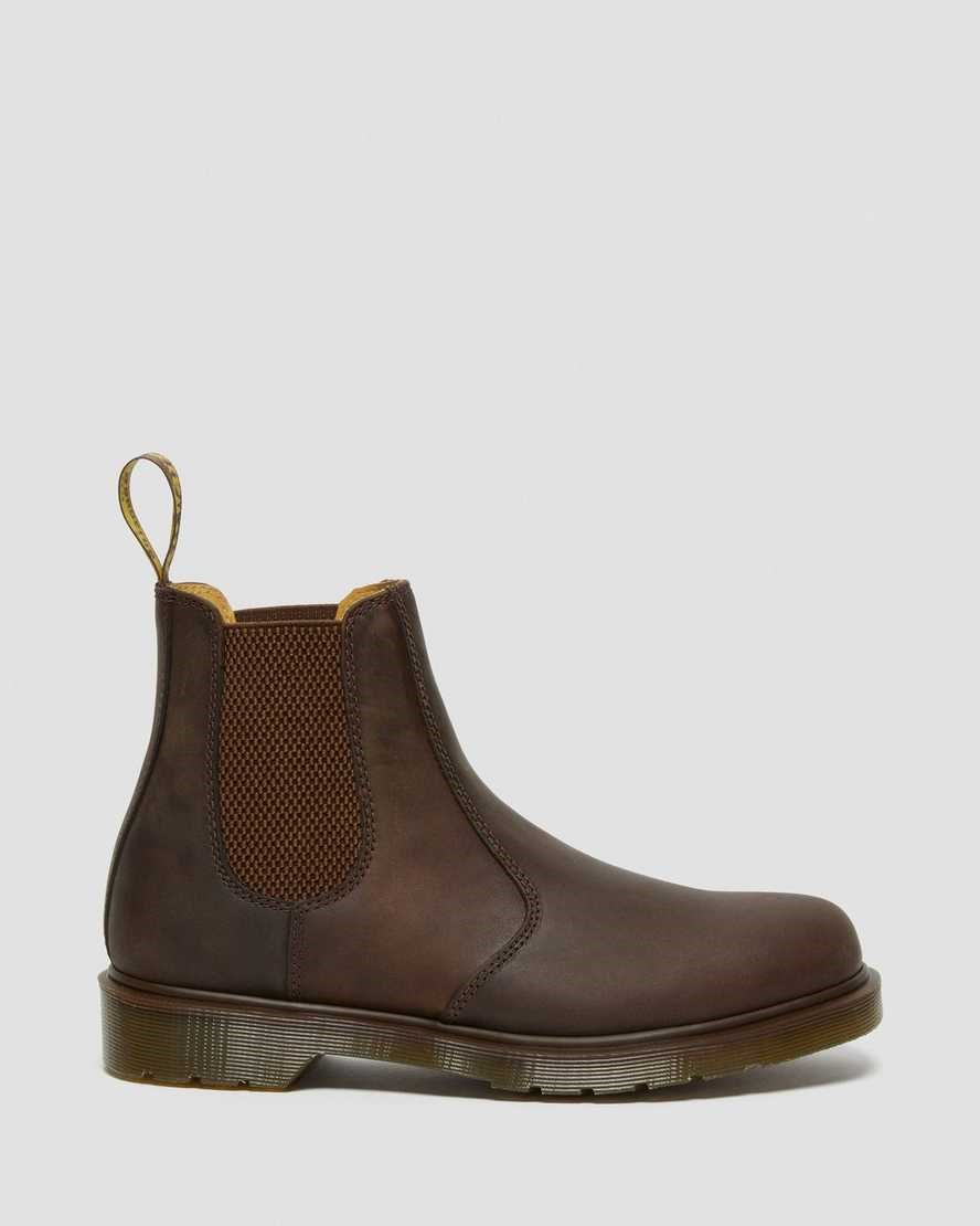 Dámské Chelsea Boty Dr Martens 2976 Crazy Horse Læder Hnědé | UOKTE-5234