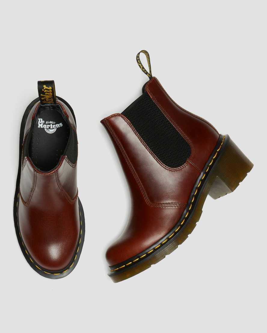 Dámské Chelsea Boty Dr Martens Cadence Læder Podpatku Hnědé | HMKLG-5912