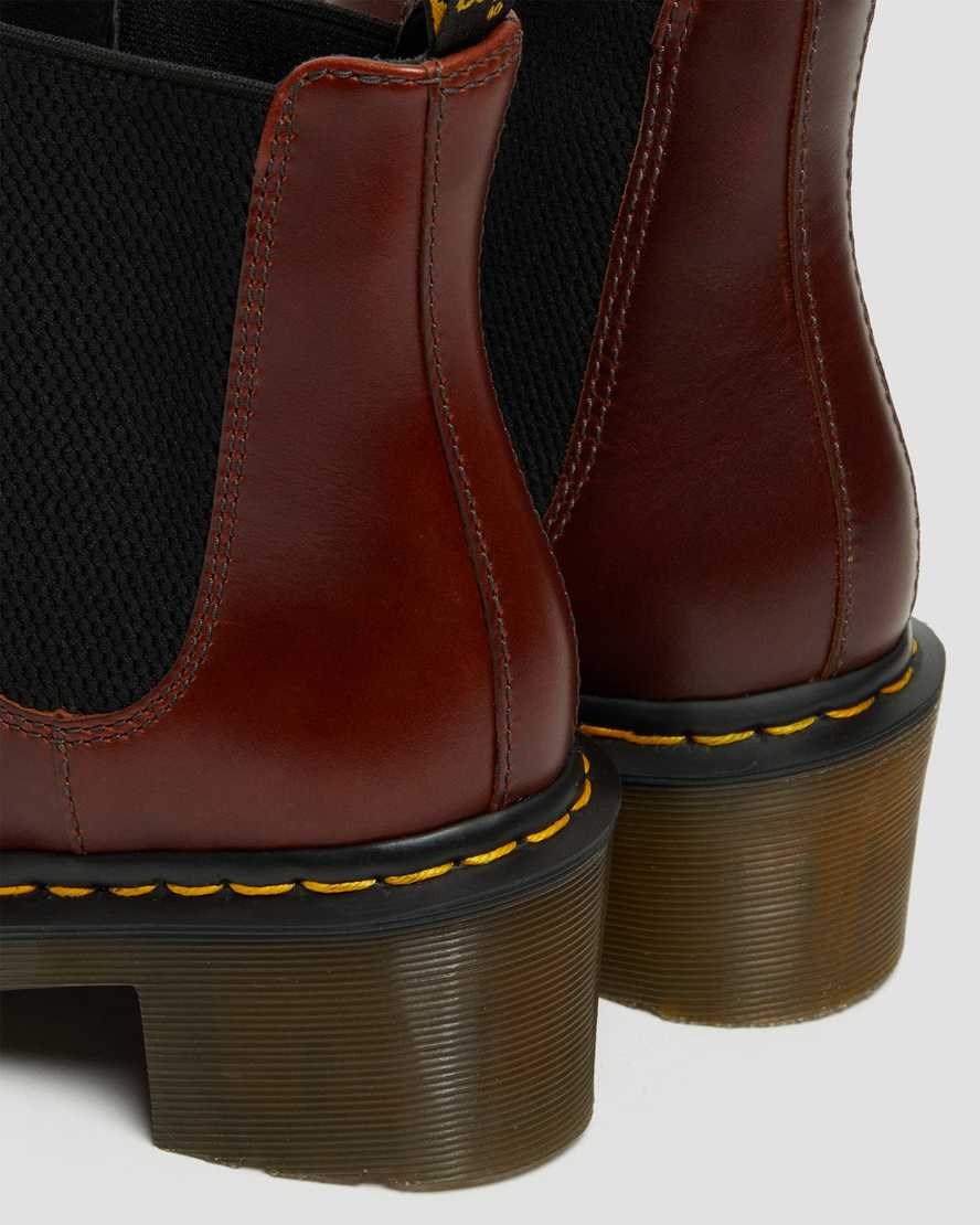 Dámské Chelsea Boty Dr Martens Cadence Læder Podpatku Hnědé | HMKLG-5912