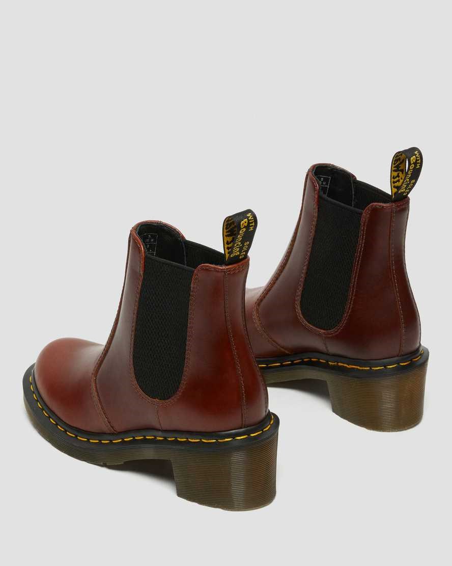 Dámské Chelsea Boty Dr Martens Cadence Læder Podpatku Hnědé | HMKLG-5912