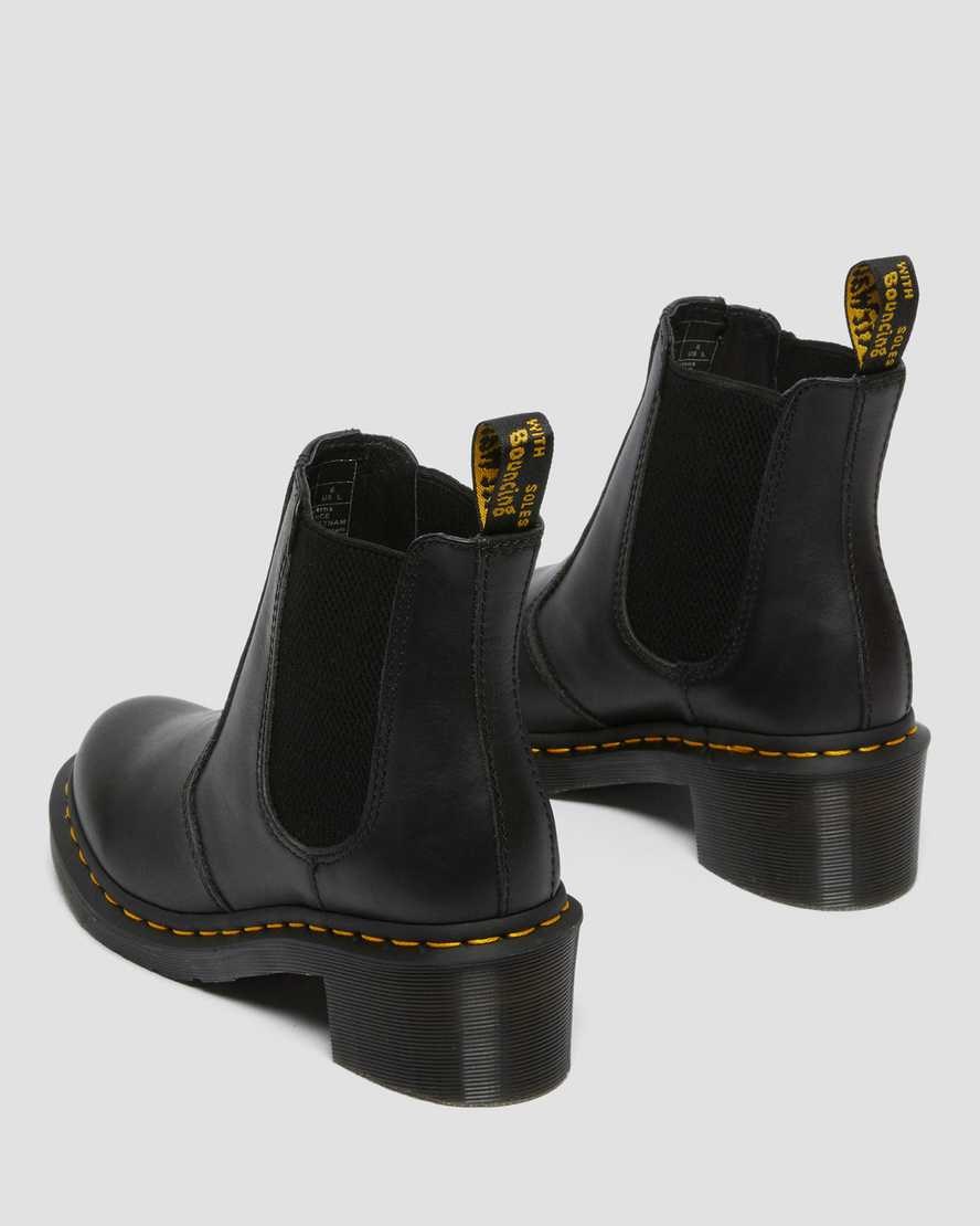 Dámské Chelsea Boty Dr Martens Cadence Læder Podpatku Černé | KPTZA-3125