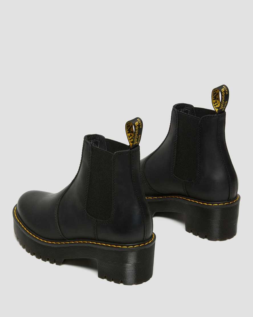 Dámské Chelsea Boty Dr Martens Rometty Wyoming Læder Platformy Černé | LXSJT-0287