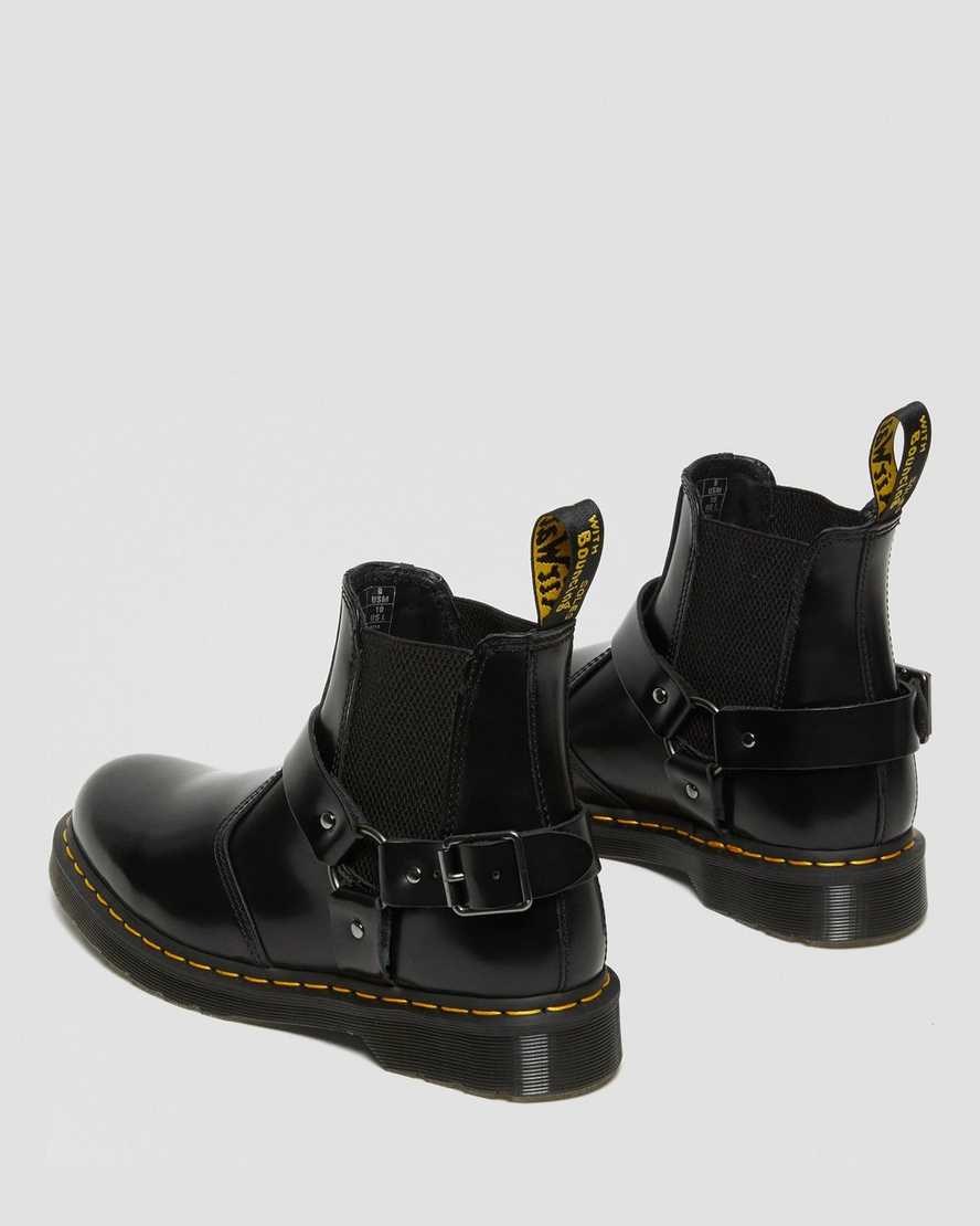 Dámské Chelsea Boty Dr Martens Wincox Smooth Læder Černé | POBQA-1826