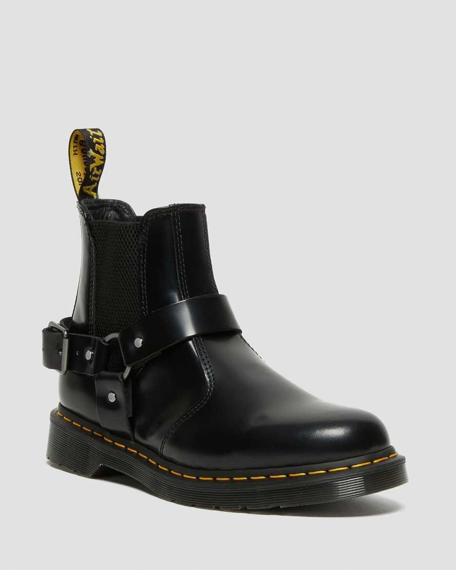 Dámské Chelsea Boty Dr Martens Wincox Smooth Læder Černé | POBQA-1826