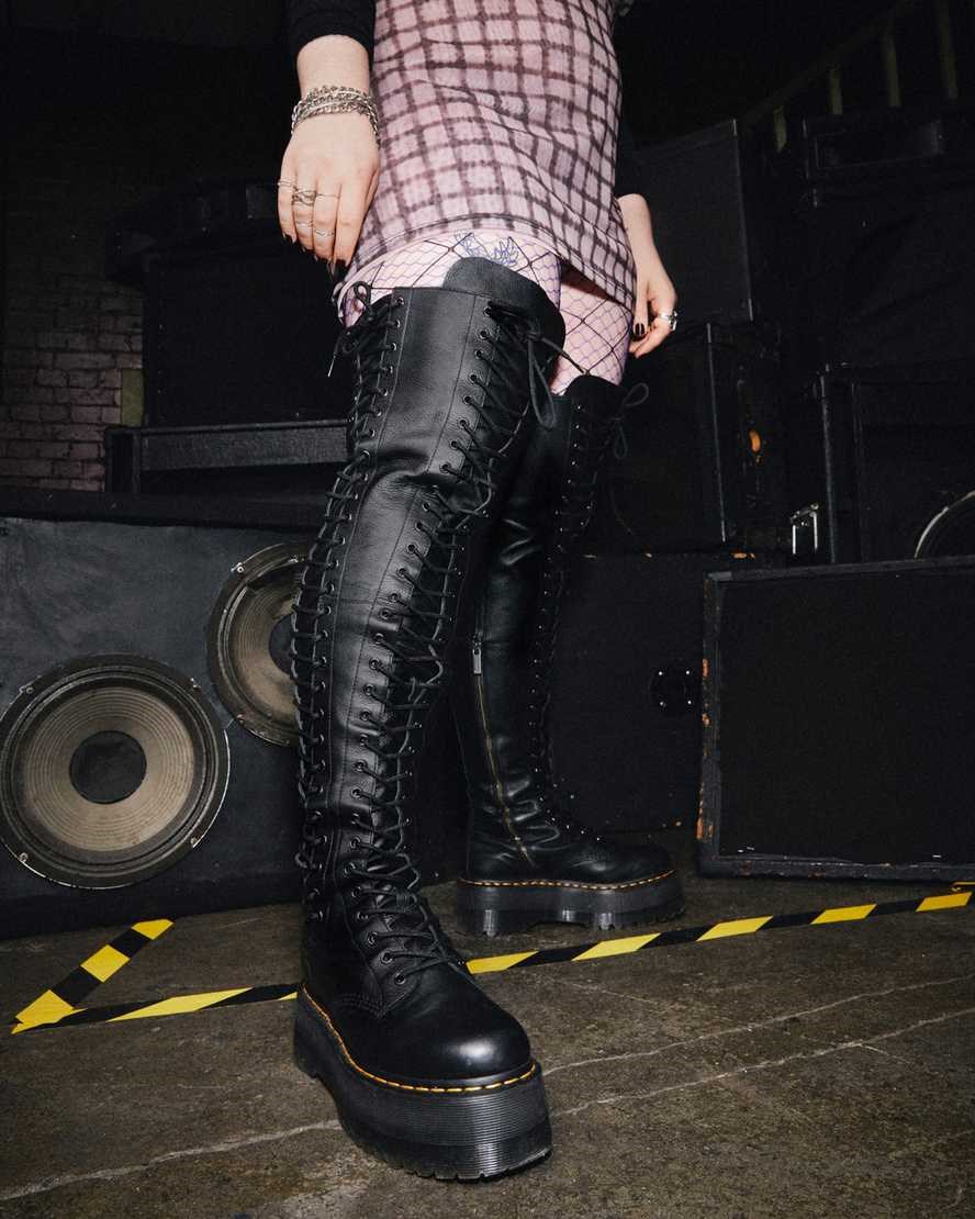 Dámské Šněrovací Boty Dr Martens Azreya Max Læder 26-Eye Černé | WXFPR-2687