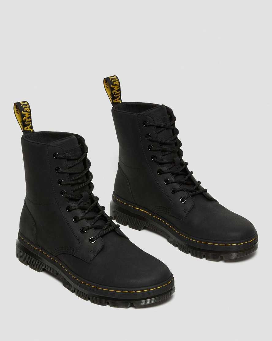 Dámské Šněrovací Boty Dr Martens Combs Læder Černé | MXSCU-5934