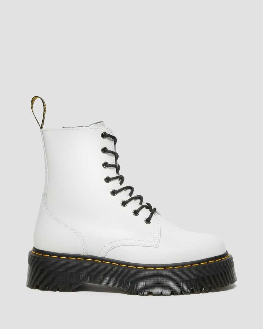 Dámské Šněrovací Boty Dr Martens Jadon Smooth Læder Bílé | GPJWV-9105