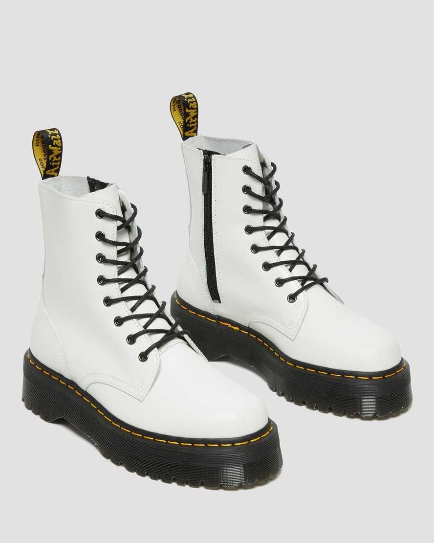 Dámské Šněrovací Boty Dr Martens Jadon Smooth Læder Bílé | GPJWV-9105