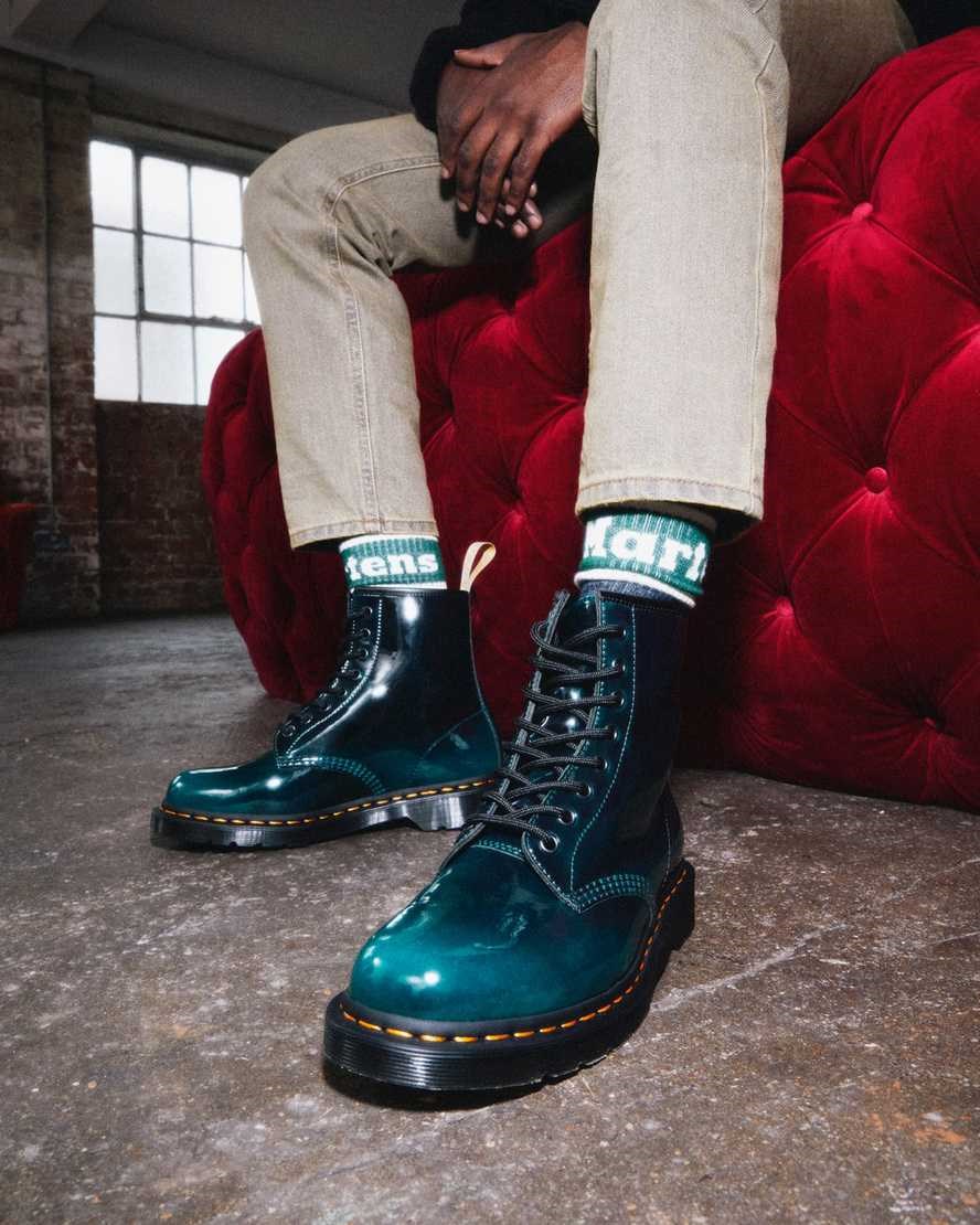 Dámské Šněrovací Boty Dr Martens Vegan 1460 Gloss Černé | OCXQZ-7965