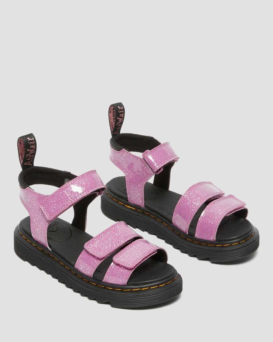 Dětské Glitter Sandals Dr Martens Junior Klaire Růžové | VNBSA-4386