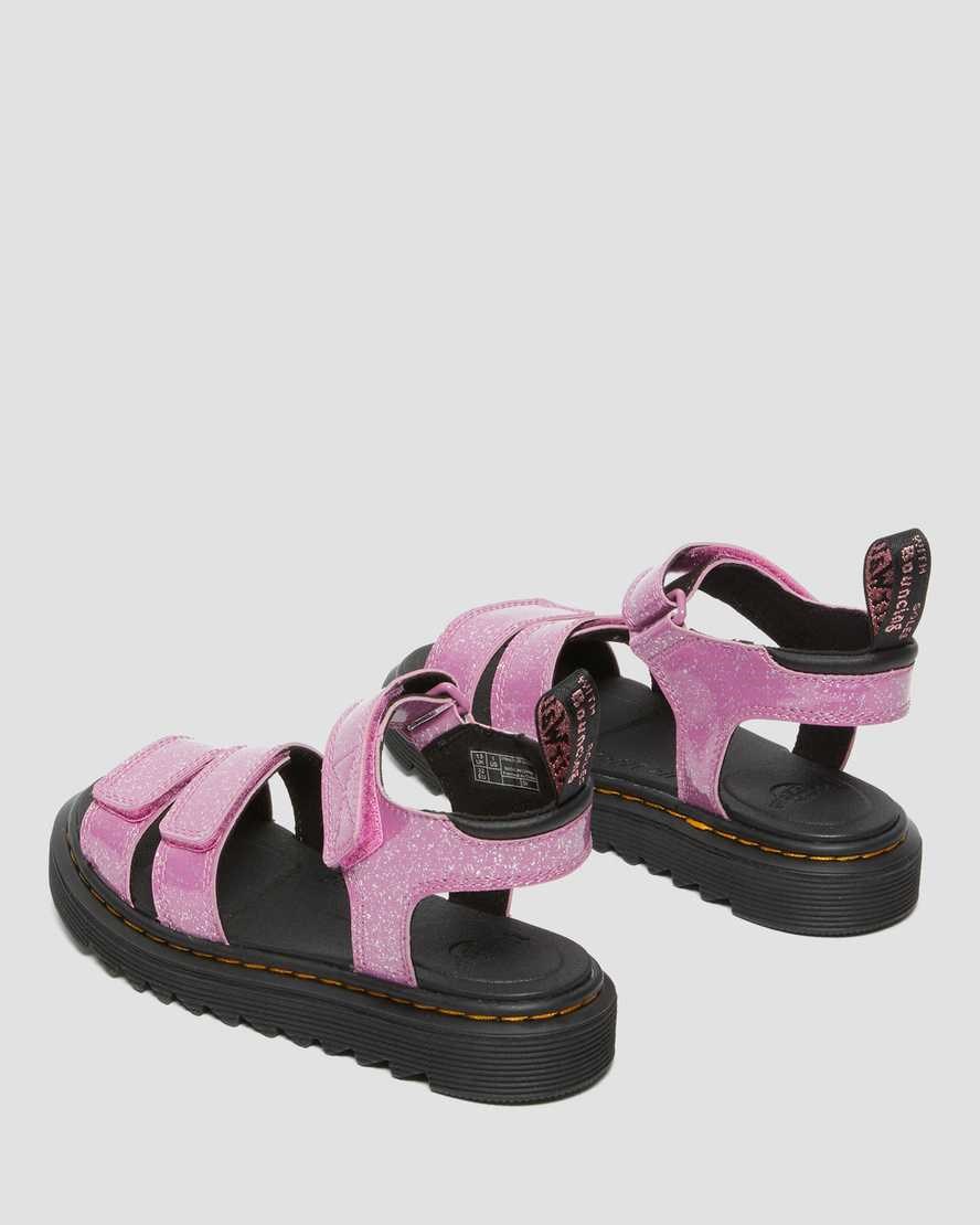 Dětské Glitter Sandals Dr Martens Junior Klaire Růžové | VNBSA-4386