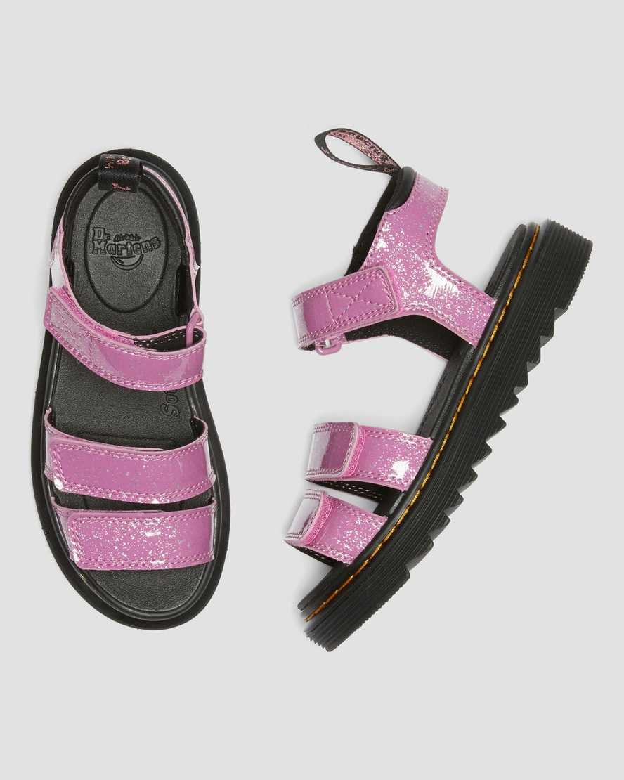 Dětské Glitter Sandals Dr Martens Junior Klaire Růžové | VNBSA-4386