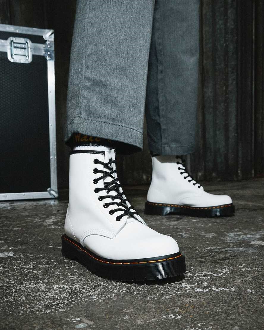 Pánské Kotníkové Boty Dr Martens 1460 Bex Smooth Læder Bílé | QSORI-5074