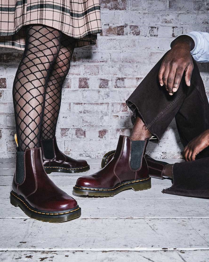 Pánské Kotníkové Boty Dr Martens Vegan 2976 Červené | PUVNZ-4820