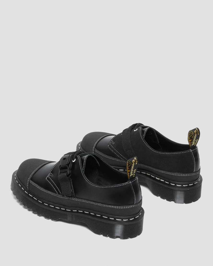 Pánské Oxfordky Dr Martens 1461 Tech Made in England Přezkou Černé | XGDEL-7016